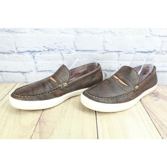 LL Bean Mountainville Shoes Penny Slip On Leather Brown Size 8 M - Picture 2 of 9